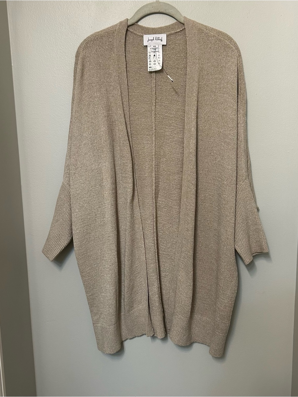 Joseph Ribkoff Open-Front Relaxed Fit Cardigan M Beige Easy New Career Casual